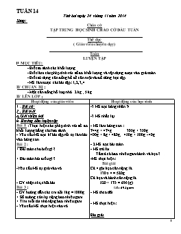 Giáo án dạy học Lớp 3 - Tuần 14 - Năm học 2014-2015