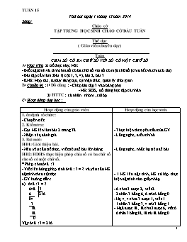 Giáo án dạy học Lớp 3 - Tuần 15 - Năm học 2014-2015