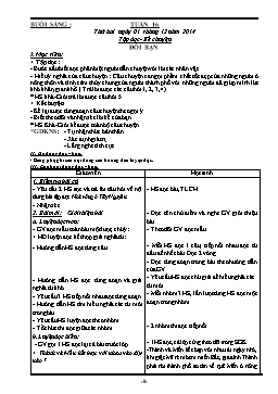 Giáo án dạy học Lớp 3 - Tuần 16 - Năm học 2014-2015