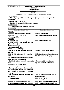 Giáo án dạy học Lớp 3 - Tuần 17