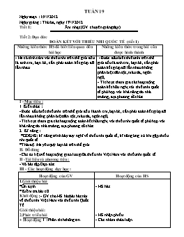 Giáo án dạy học Lớp 3 - Tuần 19 (Bản đẹp)