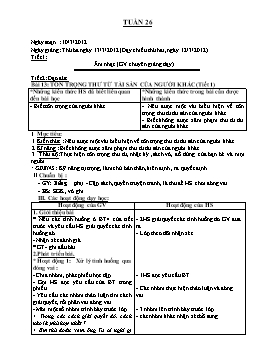 Giáo án dạy học Lớp 3 - Tuần 26