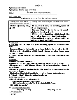 Giáo án dạy học Lớp 3 - Tuần 31 (Bản đẹp)