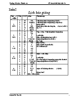 Giáo án dạy học Lớp 3 - Tuần 7 - Huỳnh Thị Thu Hà