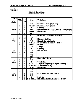 Giáo án dạy học Lớp 3 - Tuần 8 - Huỳnh Thị Thu Hà