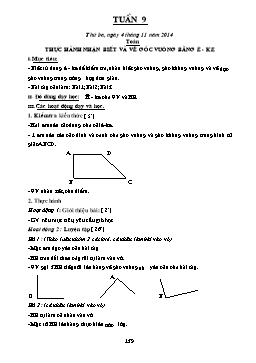 Giáo án dạy học Lớp 3 - Tuần 9