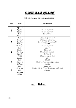 Giáo án điện tử Lớp 2 - Tuần 12 (Chuẩn kiến thức)