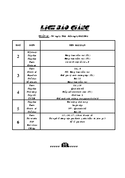 Giáo án điện tử Lớp 2 - Tuần 13 (Chuẩn kiến thức)