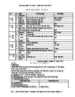 Giáo án điện tử Lớp 2 - Tuần 14 - Thái Thị Kim Sâm