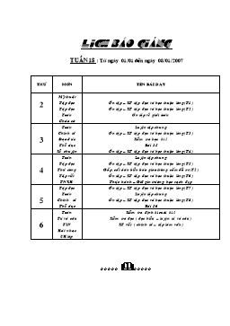 Giáo án điện tử Lớp 2 - Tuần 18 (Chuẩn kiến thức)