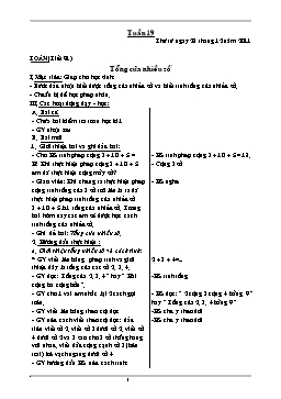 Giáo án điện tử Lớp 2 - Tuần 19 - Năm học 2011-2012