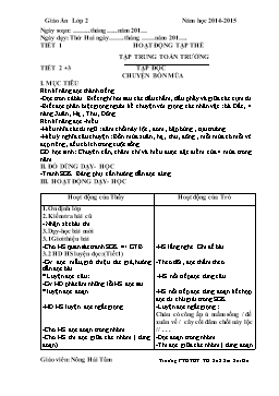 Giáo án điện tử Lớp 2 - Tuần 19 - Nông Hải Tâm