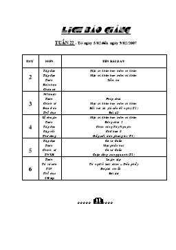 Giáo án điện tử Lớp 2 - Tuần 22 (Chuẩn kiến thức)