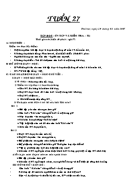 Giáo án điện tử Lớp 2 - Tuần 27 (Chuẩn kiến thức)