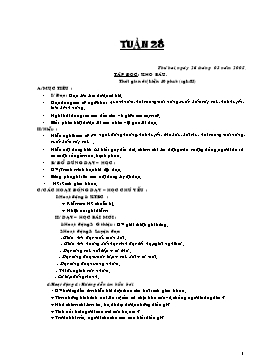 Giáo án điện tử Lớp 2 - Tuần 28 (Chuẩn kiến thức)