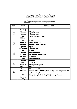 Giáo án điện tử Lớp 2 - Tuần 6 (Chuẩn kiến thức)