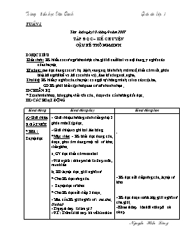 Giáo án điện tử Lớp 3 - Tuần 1 - Nguyễn Hiền Lương