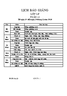 Giáo án điện tử Lớp 3 - Tuần 12 - Năm 2014