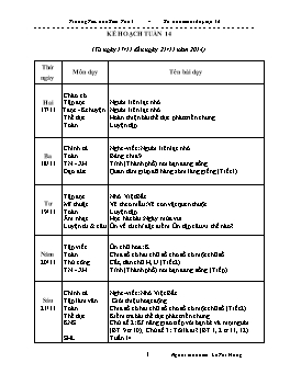 Giáo án điện tử Lớp 3 - Tuần 14 - Lê Thị Hưng