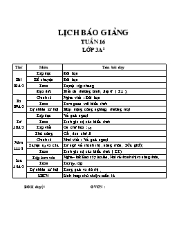 Giáo án điện tử Lớp 3 - Tuần 16 - Năm học 2014-2015