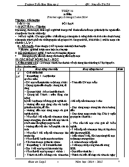 Giáo án điện tử Lớp 3 - Tuần 16 - Nguyễn Thị Tô