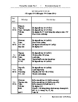 Giáo án điện tử Lớp 3 - Tuần 18 - Lê Thị Hưng