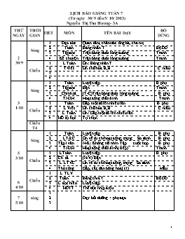 Giáo án điện tử Lớp 3 - Tuần 7 - Nguyễn Thị Thu Hương