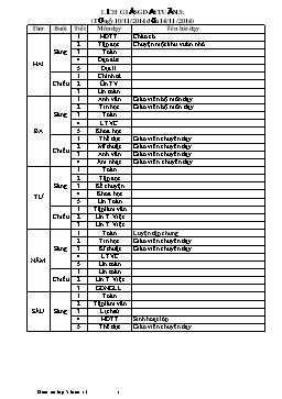 Giáo án điện tử Lớp 5 - Tuần 13 - Năm học 2014-2015