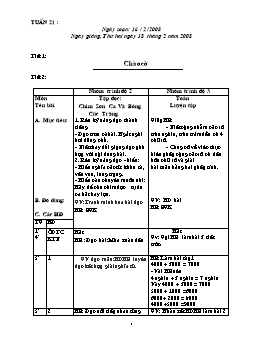 Giáo án điện tử Lớp ghép 2+3 - Tuần 21