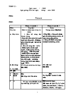 Giáo án điện tử Lớp ghép 2+3 - Tuần 22