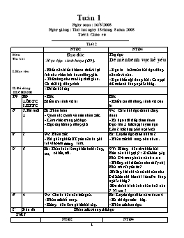 Giáo án điện tử Lớp ghép 2+4 - Tuần 1