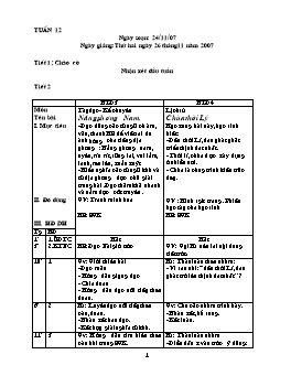 Giáo án điện tử Lớp ghép 3+4 - Tuần 12