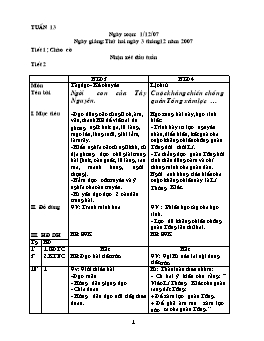 Giáo án điện tử Lớp ghép 3+4 - Tuần 13