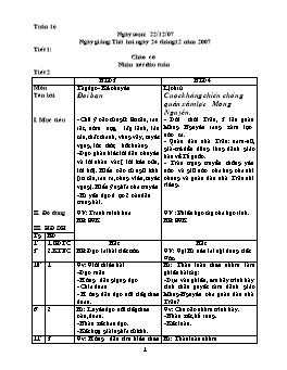 Giáo án điện tử Lớp ghép 3+4 - Tuần 16