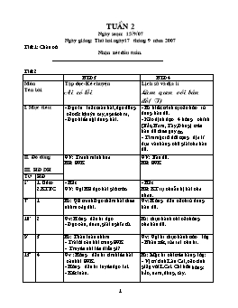 Giáo án điện tử Lớp ghép 3+4 - Tuần 2