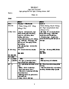 Giáo án điện tử Lớp ghép 3+4 - Tuần 7