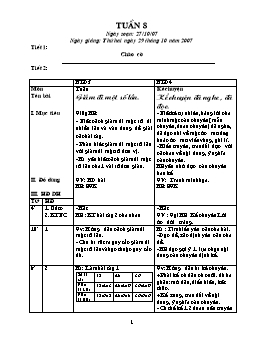 Giáo án điện tử Lớp ghép 3+4 - Tuần 8