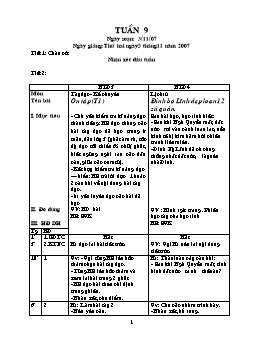 Giáo án điện tử Lớp ghép 3+4 - Tuần 9