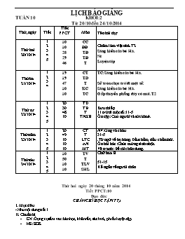 Giáo án giảng dạy Lớp 2 - Tuần 10