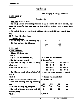 Giáo án giảng dạy Lớp 2 - Tuần 11