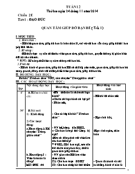 Giáo án giảng dạy Lớp 2 - Tuần 13 - Năm 2014