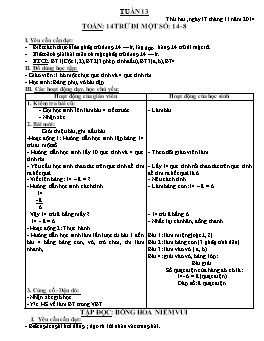 Giáo án giảng dạy Lớp 2 - Tuần 13 - Năm học 2014-2015 (Chuẩn kiến thức)