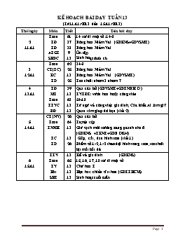 Giáo án giảng dạy Lớp 2 - Tuần 13