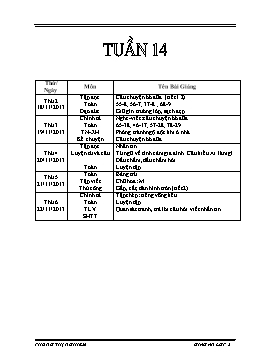 Giáo án giảng dạy Lớp 2 - Tuần 14 - Phùng Thị Nghiêm