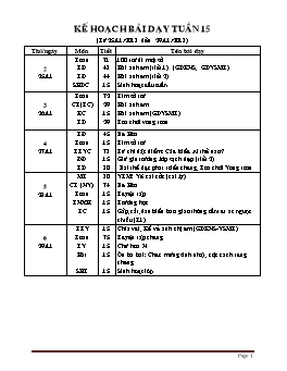 Giáo án giảng dạy Lớp 2 - Tuần 15