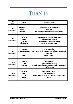 Giáo án giảng dạy Lớp 2 - Tuần 16 - Phùng Thị Nghiêm