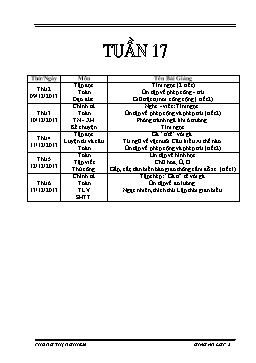 Giáo án giảng dạy Lớp 2 - Tuần 17 - Phùng Thị Nghiêm