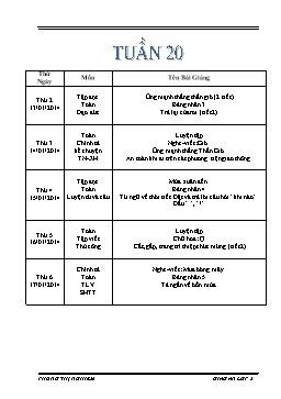Giáo án giảng dạy Lớp 2 - Tuần 20 - Phùng Thị Nghiêm