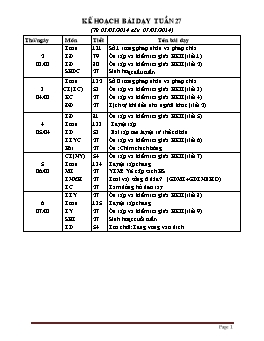 Giáo án giảng dạy Lớp 2 - Tuần 27