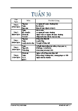 Giáo án giảng dạy Lớp 2 - Tuần 30 - Phùng Thị Nghiêm